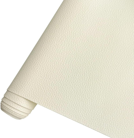 Folii Autoadezive Piele Ecologica 137 x 60 cm - Folie din piele ecologică autoadezivă Luxer, Butter White, dimensiune 137x60 cm, ideală pentru recondiționare canapea, scaun sau interior auto.