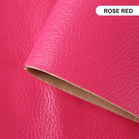 Folie din piele ecologică autoadezivă Luxer, Rose Red, dimensiune 137x60 cm, ideală pentru recondiționare canapea, scaun sau interior auto. [3]