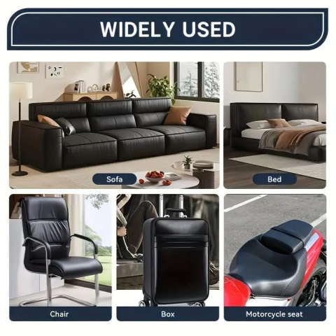 Folie din piele ecologică autoadezivă Luxer, Alb, dimensiune 137x60 cm, ideală pentru recondiționare canapea, scaun sau interior auto. [8]