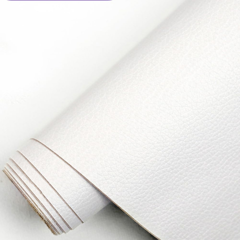 Folie din piele ecologică autoadezivă Luxer, Alb, dimensiune 137x60 cm, ideală pentru recondiționare canapea, scaun sau interior auto. [2]