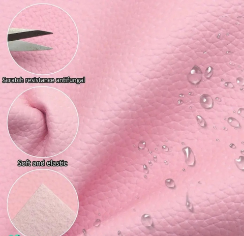 Folie din piele ecologică autoadezivă Luxer, Pink, dimensiune 137x60 cm, ideală pentru recondiționare canapea, scaun sau interior auto. [2]