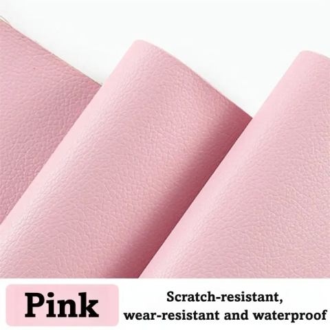 Folie din piele ecologică autoadezivă Luxer, Pink, dimensiune 137x60 cm, ideală pentru recondiționare canapea, scaun sau interior auto. [4]