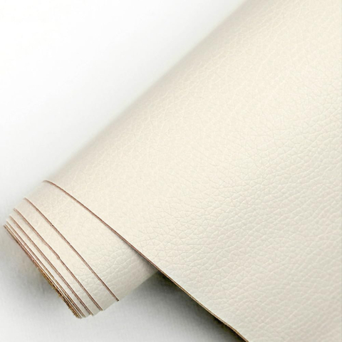 Folie din piele ecologică autoadezivă Luxer, Alb Cremos, dimensiune 137x60 cm, ideală pentru recondiționare canapea, scaun sau interior auto. [2]