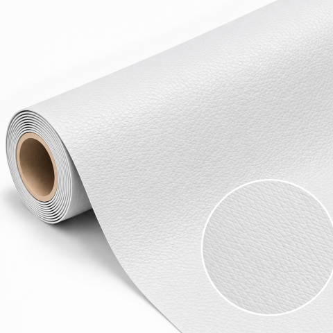 Folii De Piele Ecologica XXL - Folie piele ecologica autoadeziva alba 85x300 cm - Luxer