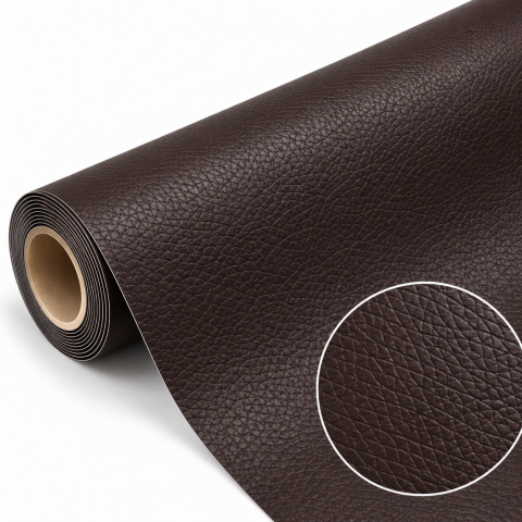 Folii De Piele Ecologica XXL - Folie piele ecologica autoadeziva maro inchis 85x300 cm - Luxer