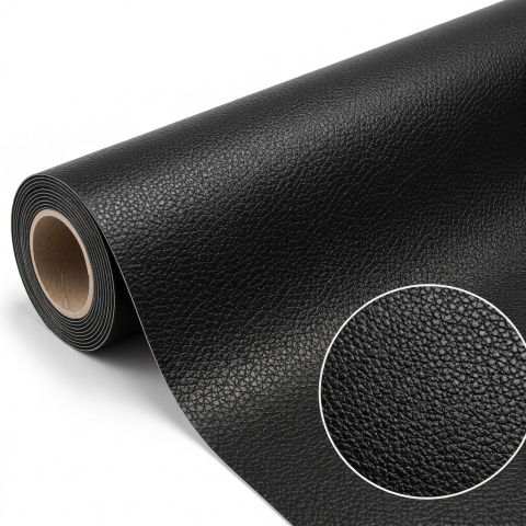 Folii De Piele Ecologica XXL - Folie piele ecologica autoadeziva neagra 85x300 cm - Luxer