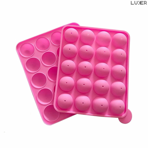 Forma din Silicon pentru Candy Bar, 20 Acadele de Ciocolata, Jeleu, Zahar, Forma Cake Pops, Multifunctionala, Rezistenta intre -40°C si +230°C, 18 x 22.5 cm, Luxer, Forma din silicon pentru acadele de ciocolata, jeleuri, zahar, matrita dulciuri pentru cuptor sau congelator, ideal pentru gatit cu copii, din silicon [2]