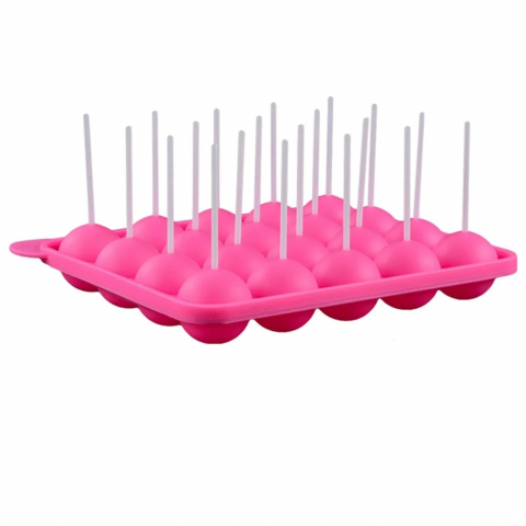Forma din Silicon pentru Candy Bar, 20 Acadele de Ciocolata, Jeleu, Zahar, Forma Cake Pops, Multifunctionala, Rezistenta intre -40°C si +230°C, 18 x 22.5 cm, Luxer, Forma din silicon pentru acadele de ciocolata, jeleuri, zahar, matrita dulciuri pentru cuptor sau congelator, ideal pentru gatit cu copii, din silicon