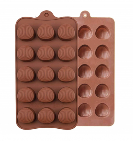 Produse si Accesorii Bucatarie - Forma Din Silicon Pentru Bomboane De Ciocolata Sau Jeleuri, 15 Forme Alune De Padure, 21x10.5 cm, Luxer, Forma Ciocoalata Plastic / Silicon , Matrita Ciocolata de Casa in forma de Tablete de Ciocolata