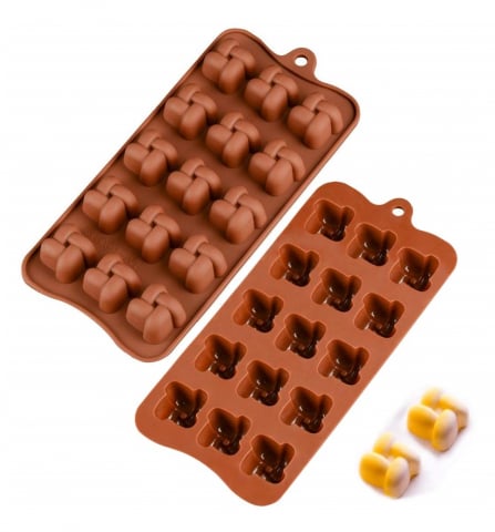 Forma Din Silicon Pentru Bomboane De Ciocolata Sau Jeleuri, 15 Forme Nod Impletit, 20.5x11 cm, Luxer, Forma Ciocoalata Plastic / Silicon , Matrita Ciocolata de Casa in forma de Tablete de Ciocolata [4]