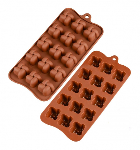 Produse si Accesorii Bucatarie - Forma Din Silicon Pentru Bomboane De Ciocolata Sau Jeleuri, 15 Forme Nod Impletit, 20.5x11 cm, Luxer, Forma Ciocoalata Plastic / Silicon , Matrita Ciocolata de Casa in forma de Tablete de Ciocolata
