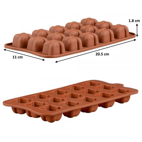 Forma Din Silicon Pentru Bomboane De Ciocolata Sau Jeleuri, 15 Forme Nod Impletit, 20.5x11 cm, Luxer, Forma Ciocoalata Plastic / Silicon , Matrita Ciocolata de Casa in forma de Tablete de Ciocolata [6]