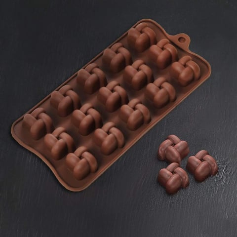 Forma Din Silicon Pentru Bomboane De Ciocolata Sau Jeleuri, 15 Forme Nod Impletit, 20.5x11 cm, Luxer, Forma Ciocoalata Plastic / Silicon , Matrita Ciocolata de Casa in forma de Tablete de Ciocolata [3]