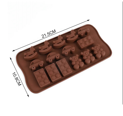 Forma Forma Din Silicon Pentru Bomboane De Ciocolata Sau Jeleuri, 4 x Forma Calut de Lemn, 4 x Forma Masinuta, 4 x Forma Lego, 3 x Forma Ursulet, 21.5x10.8 cm, Luxer, Forma Ciocoalata Plastic / Silicon , Matrita Ciocolata de Casa in forma de Tablete de Ciocolata [10]