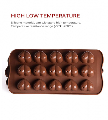 Forma Din Silicon Pentru Bomboane de Ciocolata sau Jeleuri, 15 x Forma Inimioara, 21x11 cm, Luxer, Forma Ciocoalata Plastic / Silicon , Matrita Ciocolata de Casa in forma de Tablete de Ciocolata [9]