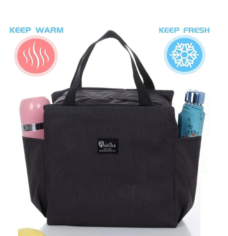 Toate Produsele - Geantă termoizolantă neagră Luxer, rezistentă la apă, pentru păstrarea alimentelor și băuturilor calde 3–4 ore și reci până la 5 ore.