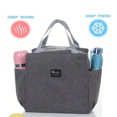 Toate Produsele - Geantă termoizolantă Gri Luxer, rezistentă la apă, pentru păstrarea alimentelor și băuturilor calde 3–4 ore și reci până la 5 ore.