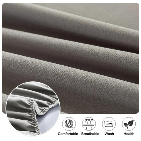 Husă de pat impermeabilă Luxer gri, pentru protecția saltelei 180x200 cm, lavabilă, respirabilă și cu elastic pentru fixare sigură. [8]