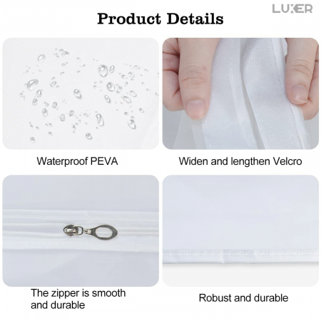 Husa Impermeabila Pentru Protectie Haine In Dulap/Dressing, Cu 2 Fermoare, Lungime 100 cm, Latime 50 cm, Inaltime 120 cm, Alb Transparent, LuxerHusa Impermeabila Pentru Protectie Haine huse haine groase blana pentru depozitare, haina piele, husa haine ieftina dedeman emag jysk leroy merlin transparenta cu fermoar auchan carrefour luxer [10]