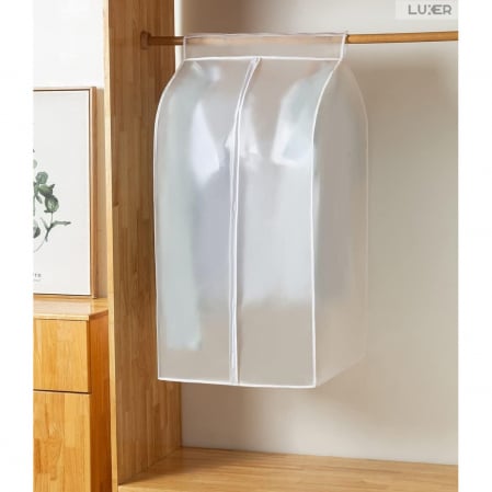 Produse si accesorii Dormitor - Husa Impermeabila Pentru Protectie Haine In Dulap/Dressing, Cu Fermoar, Lungime 80 cm, Latime 50 cm, Inaltime 90 cm, Alb Transparent, Luxer, huse haine groase blana pentru depozitare, haina piele, husa haine ieftina dedeman emag jysk leroy merlin transparenta cu fermoar auchan carrefour luxer