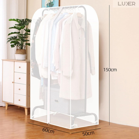 Husa Impermeabila Pentru Protectie Haine In Dulap/Dressing, Cu Fermoar, Lungime 60 cm, Latime 50 cm, Inaltime 150 cm, Alb Transparent, Luxer, huse haine groase blana pentru depozitare, haina piele, husa haine ieftina dedeman emag jysk leroy merlin transparenta cu fermoar auchan carrefour luxer [10]