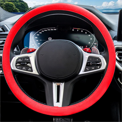 Huse Volan - Husa Volan Silicon Elastica Universala pentru Dacia Bmw Golf Audi Renault Logan Opel Vw Ford Passat Skoda Hyundai Mazda Neagra Gri Rosu Roz Bej Maro Albastru Verde Antiderapanta e90 f10 e46 Ieftina Luxer