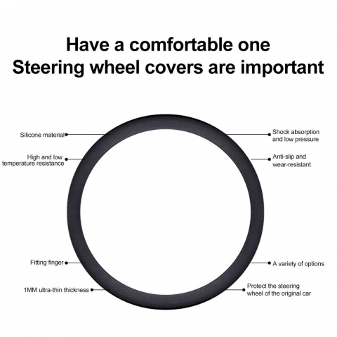 Husa Volan Silicon Elastica Universala pentru Dacia Bmw Golf Audi Renault Logan Opel Vw Ford Passat Skoda Hyundai Mazda Neagra Gri Rosu Roz Bej Maro Albastru Verde Antiderapanta e90 f10 e46 Ieftina Luxer [2]