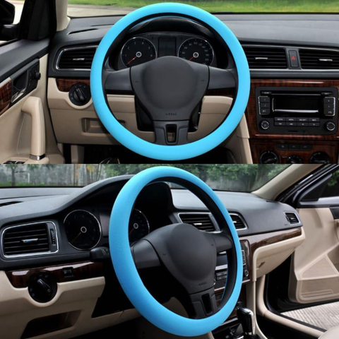 Huse Volan - Husa Volan Silicon Elastica Universala pentru Dacia Bmw Golf Audi Renault Logan Opel Vw Ford Passat Skoda Hyundai Mazda Neagra Gri Rosu Roz Bej Maro Albastru Verde Antiderapanta e90 f10 e46 Ieftina Luxer