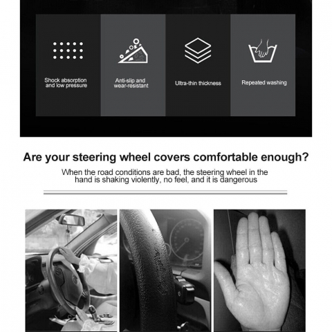 Husa Volan Silicon Elastica Universala pentru Dacia Bmw Golf Audi Renault Logan Opel Vw Ford Passat Skoda Hyundai Mazda Neagra Gri Rosu Roz Bej Maro Albastru Verde Antiderapanta e90 f10 e46 Ieftina Luxer [7]