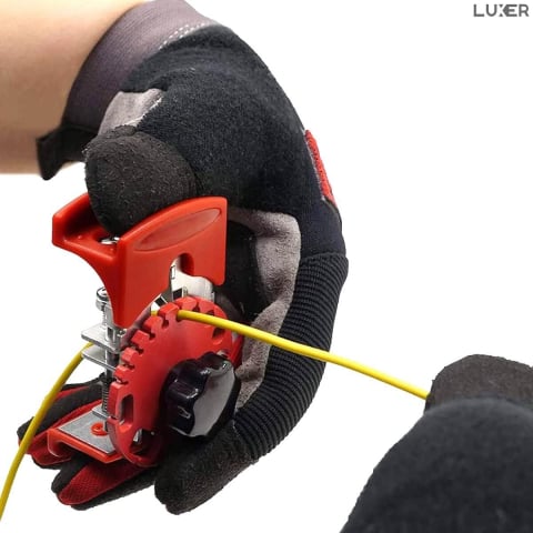 Unelte & Depozitare - Instrument pentru Dezizolarea Cablurilor, Universal, 14 dimensiuni, Compact, 12 x 7.5 x 7.5 cm, Rosu, Luxer, Decablator, Dezizolare Cablu/Fire Electric Cleste Dezizolat Automat Honrbach Brico Depot Olx Leroy ieftin Luxer