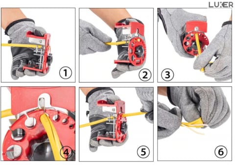 Instrument pentru Dezizolarea Cablurilor, Universal, 14 dimensiuni, Compact, 12 x 7.5 x 7.5 cm, Rosu, Luxer, Decablator, Dezizolare Cablu/Fire Electric Cleste Dezizolat Automat Honrbach Brico Depot Olx Leroy ieftin Luxer [10]