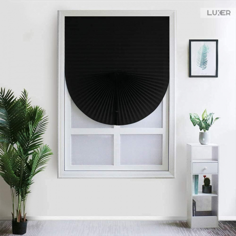 Jaluzea Plisata cu Sistem de Prindere Autoadeziv Luxer, Dimensiuni 90x180 cm, Negru, jaluzele geamuri mansarda rulou dedeman velux leroy merlin pentru ferestre interior hornbach ieftine luxer [2]