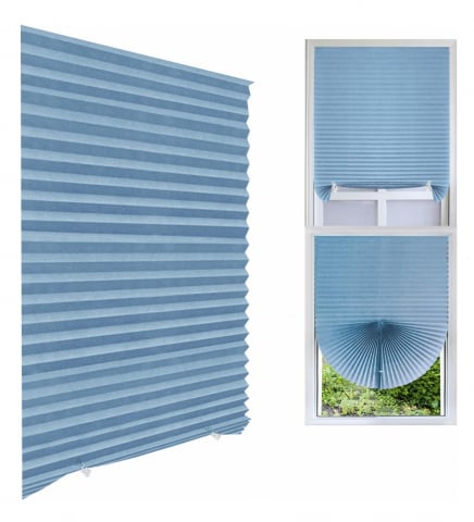 Jaluzele 90x180 cm - Jaluzea Plisata cu Sistem de Prindere Autoadeziv Luxer, Dimensiuni 90x180 cm, Albastru, jaluzele geamuri mansarda rulou dedeman velux leroy merlin pentru ferestre interior hornbach ieftine luxer