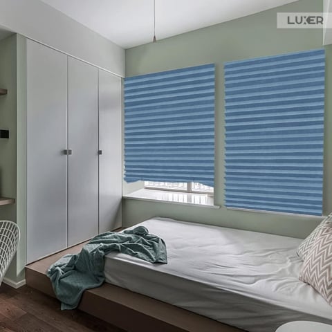 Jaluzea Plisata cu Sistem de Prindere Autoadeziv Luxer, Dimensiuni 90x180 cm, Albastru, jaluzele geamuri mansarda rulou dedeman velux leroy merlin pentru ferestre interior hornbach ieftine luxer [3]