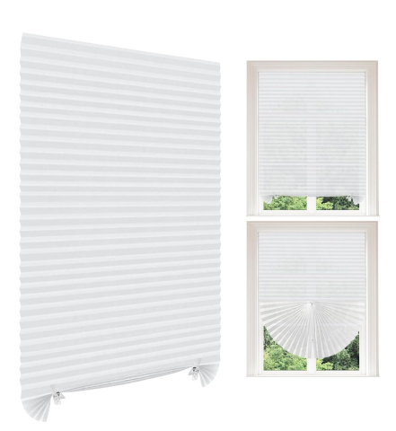 Jaluzea Plisata cu Sistem de Prindere Autoadeziv Luxer, Dimensiuni 90x180 cm, Alb, jaluzele geamuri mansarda rulou dedeman velux leroy merlin pentru ferestre interior hornbach ieftine luxer