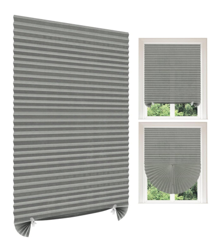 Jaluzea Plisata cu Sistem de Prindere Autoadeziv Luxer, Dimensiuni 90x180 cm, Gri, jaluzele geamuri mansarda rulou dedeman velux leroy merlin pentru ferestre interior hornbach ieftine luxer