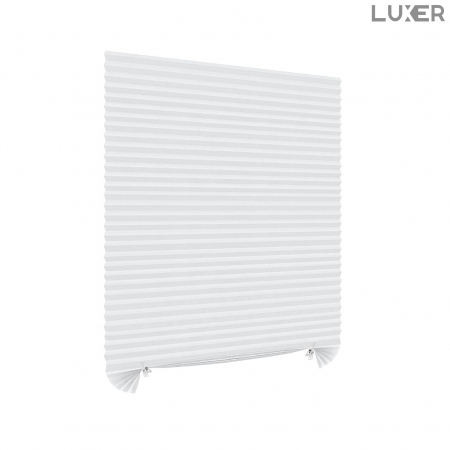 Jaluzele Plisata cu Sistem de Prindere Autoadeziv Luxer, Dimensiuni 150X60 cm, Alb, jaluzele geamuri mansarda rulou dedeman velux leroy merlin pentru ferestre interior hornbach ieftine luxer+
