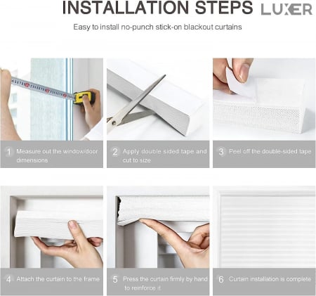 Set 2 Jaluzele Plisate cu Sistem de Prindere Autoadeziv Luxer, Dimensiuni 150X60 cm, Alb, jaluzele geamuri mansarda rulou dedeman velux leroy merlin pentru ferestre interior hornbach ieftine luxer+ [17]