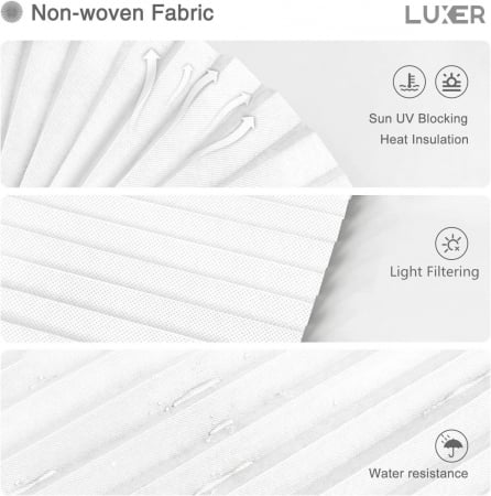 Set 2 Jaluzele Plisate cu Sistem de Prindere Autoadeziv Luxer, Dimensiuni 150X60 cm, Alb, jaluzele geamuri mansarda rulou dedeman velux leroy merlin pentru ferestre interior hornbach ieftine luxer+ [4]