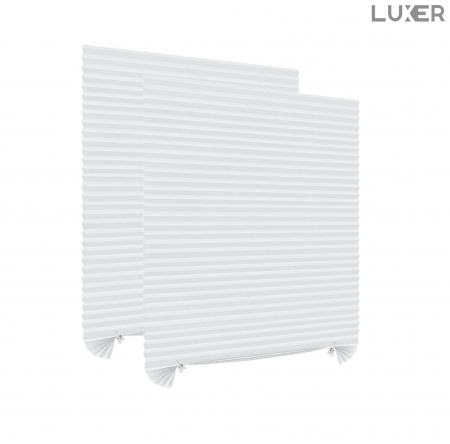 Toate Produsele - Set 2 Jaluzele Plisate cu Sistem de Prindere Autoadeziv Luxer, Dimensiuni 150X60 cm, Alb, jaluzele geamuri mansarda rulou dedeman velux leroy merlin pentru ferestre interior hornbach ieftine luxer+