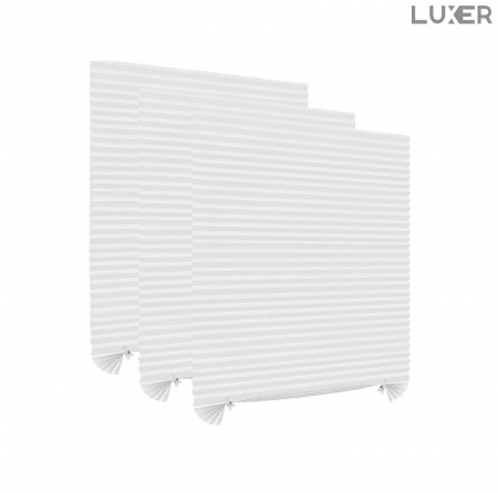 Jaluzele Plisata cu Sistem de Prindere Autoadeziv Luxer, Dimensiuni 150X60 cm, Alb, jaluzele geamuri mansarda rulou dedeman velux leroy merlin pentru ferestre interior hornbach ieftine luxer+