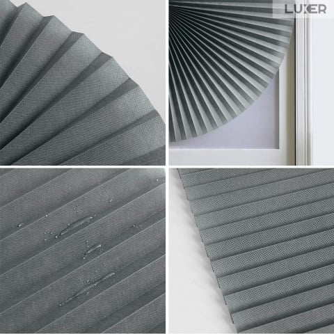 Set 3 Jaluzele Plisate cu Sistem de Prindere Autoadeziv Luxer, Dimensiuni 150X60 cm, Alb, jaluzele geamuri mansarda rulou dedeman velux leroy merlin pentru ferestre interior hornbach ieftine luxer [5]