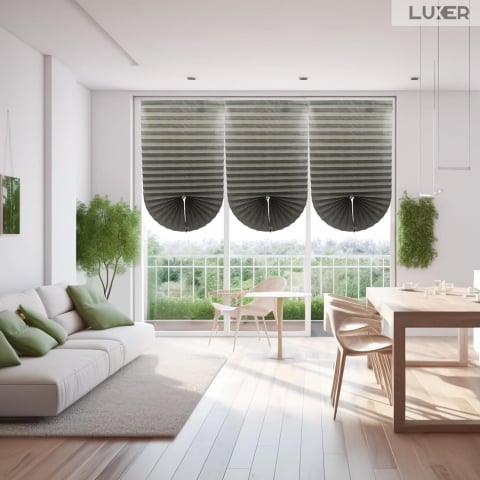 Set 3 Jaluzele Plisate cu Sistem de Prindere Autoadeziv Luxer, Dimensiuni 150X60 cm, Alb, jaluzele geamuri mansarda rulou dedeman velux leroy merlin pentru ferestre interior hornbach ieftine luxer [6]