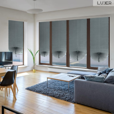 Set 2 Jaluzele Plisata cu Sistem de Prindere Autoadeziv Luxer, Dimensiuni 150X60 cm, Alb, jaluzele geamuri mansarda rulou dedeman velux leroy merlin pentru ferestre interior hornbach ieftine luxer [4]