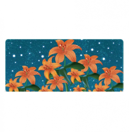Mousepad Gaming Luxer Flowers 100 x 50 cm, Baza Cauciucata si Cusaturi laterale, Waterproof, Antiderapant, mouse pad floral fete cu flori aqirys gaming logitech razer rgb personalizat xxl altex emag mare luxer [1]