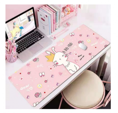 Laptop, Tablete & Telefoane - Mousepad Gaming Luxer Pisicuta 90 x 40 cm, Baza Cauciucata si Cusaturi laterale, Waterproof, Antiderapant, mouse pad pisici cats lovers fete aqirys flanco gaming logitech razer rgb personalizat xxl altex emag mare luxer ieftin