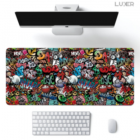 Mousepad Gaming Luxer Sky 90x40 cm, Baza Cauciucata si Cusaturi laterale, Waterproof, Antiderapant, mouse pad sky lovers cer luna nori futurist logitech razer rgb toucpad bes for xxl wireless mare altex flanco emag large v2 asus artisan razer ieftin luxer [9]