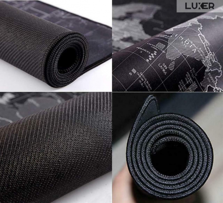 Mousepad Profesional Pentru Gaming Luxer, Model Harta Lumii, Dimensiuni 80x30 / 90x40 / 100x50 cm, Negru,  mouse pad sky lovers cer luna nori futurist logitech razer rgb toucpad bes for xxl wireless mare altex flanco emag large v2 asus artisan razer ieftin luxer [9]