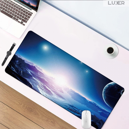 Mousepad Gaming Luxer Sky 90x40 cm, Baza Cauciucata si Cusaturi laterale, Waterproof, Antiderapant, mouse pad sky lovers cer luna nori futurist logitech razer rgb toucpad bes for xxl wireless mare altex flanco emag large v2 asus artisan razer ieftin luxer [1]