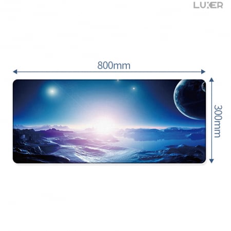 Mousepad Gaming Luxer Sky 90x40 cm, Baza Cauciucata si Cusaturi laterale, Waterproof, Antiderapant, mouse pad sky lovers cer luna nori futurist logitech razer rgb toucpad bes for xxl wireless mare altex flanco emag large v2 asus artisan razer ieftin luxer [7]